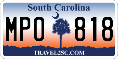 SC license plate MPO818