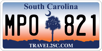 SC license plate MPO821