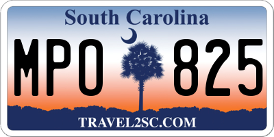 SC license plate MPO825