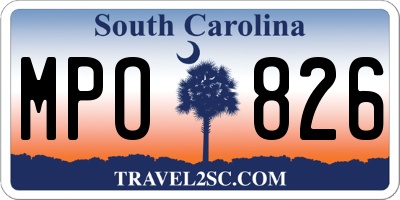 SC license plate MPO826