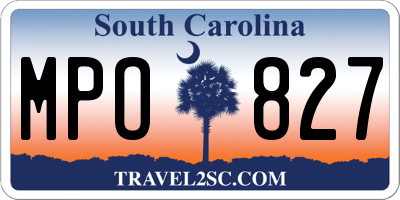 SC license plate MPO827