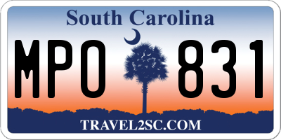 SC license plate MPO831