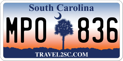 SC license plate MPO836