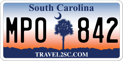 SC license plate MPO842