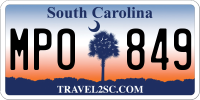 SC license plate MPO849
