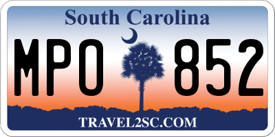 SC license plate MPO852
