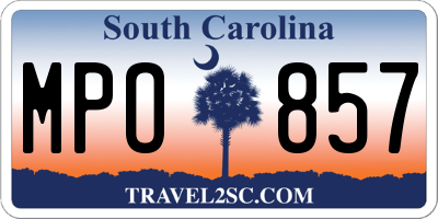 SC license plate MPO857