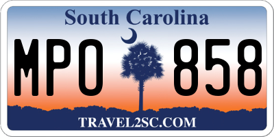 SC license plate MPO858