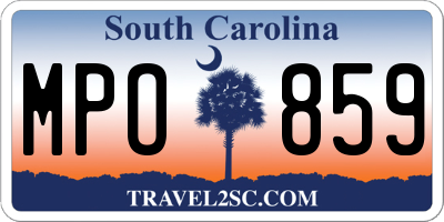 SC license plate MPO859