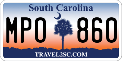 SC license plate MPO860