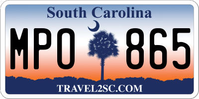 SC license plate MPO865