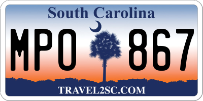 SC license plate MPO867