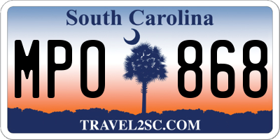 SC license plate MPO868