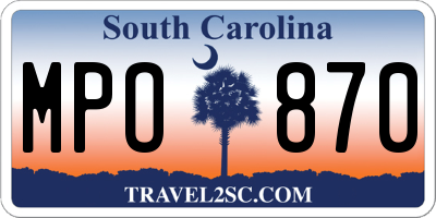 SC license plate MPO870