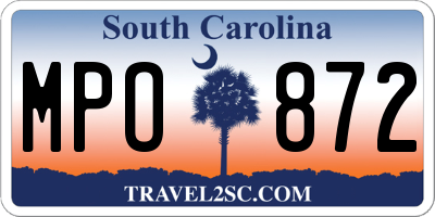 SC license plate MPO872