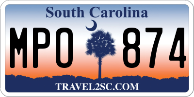 SC license plate MPO874