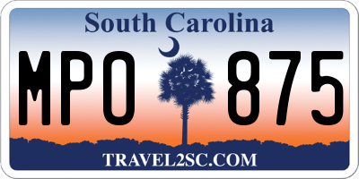 SC license plate MPO875