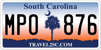 SC license plate MPO876