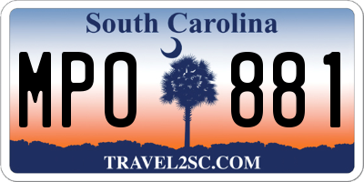 SC license plate MPO881