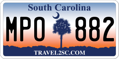 SC license plate MPO882