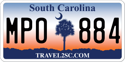 SC license plate MPO884