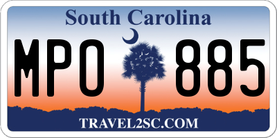SC license plate MPO885