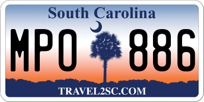 SC license plate MPO886