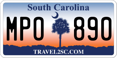 SC license plate MPO890