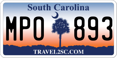 SC license plate MPO893