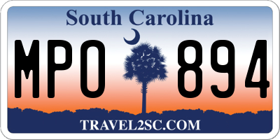 SC license plate MPO894
