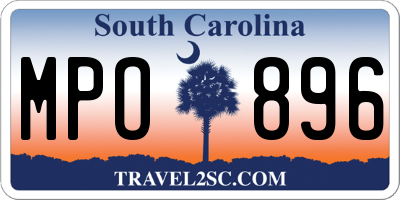 SC license plate MPO896