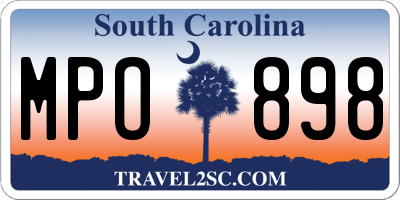 SC license plate MPO898