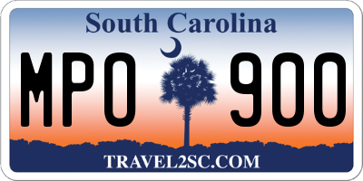 SC license plate MPO900