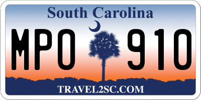 SC license plate MPO910