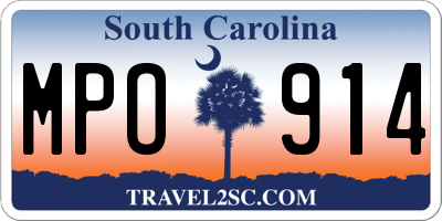SC license plate MPO914