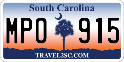 SC license plate MPO915