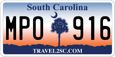 SC license plate MPO916