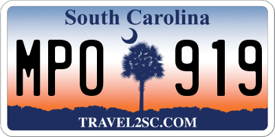 SC license plate MPO919