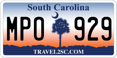SC license plate MPO929
