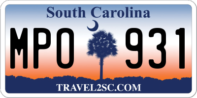 SC license plate MPO931