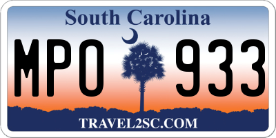 SC license plate MPO933