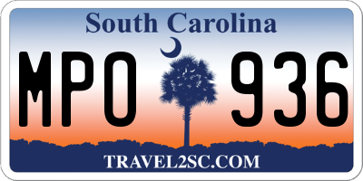 SC license plate MPO936