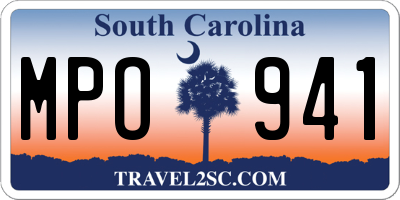 SC license plate MPO941