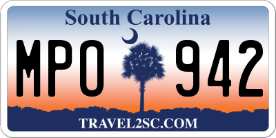 SC license plate MPO942