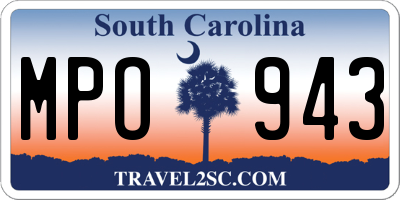 SC license plate MPO943