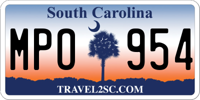 SC license plate MPO954
