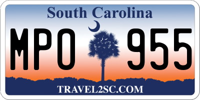 SC license plate MPO955