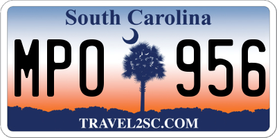 SC license plate MPO956
