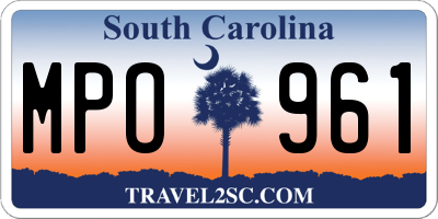 SC license plate MPO961