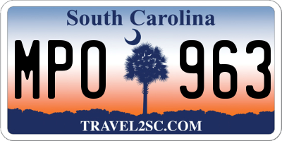 SC license plate MPO963